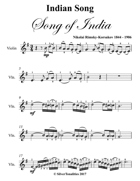 Indian Song Song Of India Easy Violin Sheet Music Page 2