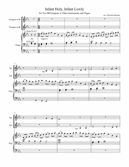 Infant Holy Infant Lowly Two Trumpets And Organ Page 2