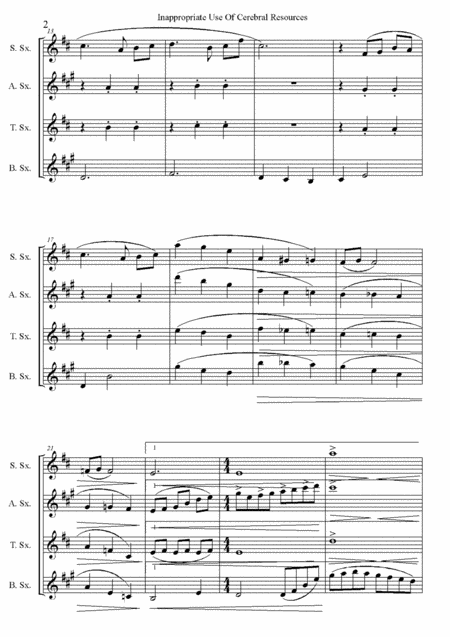 Innapropriate Use Of Cerebral Resources A Suite Of 4 Sax Quartet Pieces Page 2