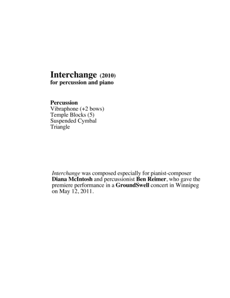 Interchange For Vibraphone And Piano Page 2