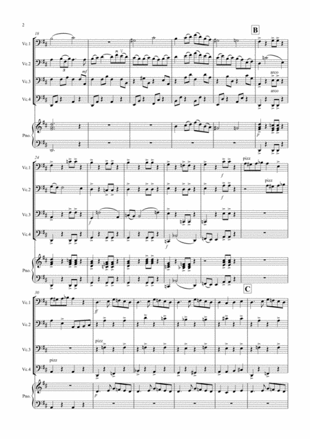 Intermezzo Fantasia From Carmen For Cello Quartet Page 2