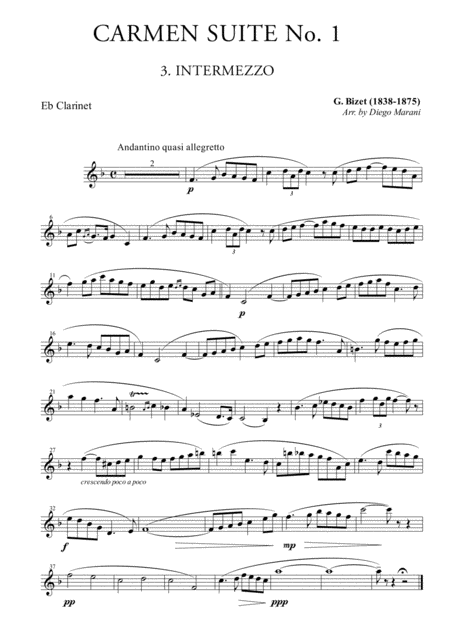 Intermezzo From Carmen Suite For Clarinet Quartet Page 2