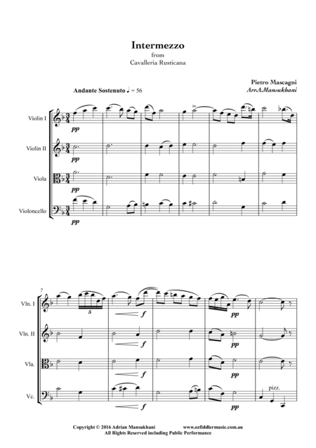 Intermezzo From Cavalleria Rusticana By Pietro Mascagni Page 2