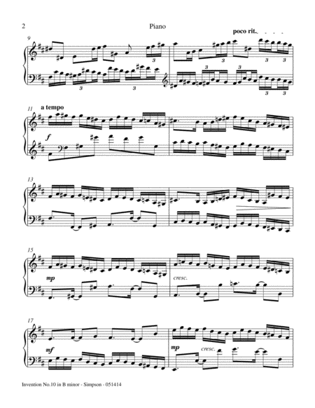 Invention No 10 In B Minor Page 2