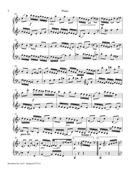 Invention No 2 In F Major Page 2