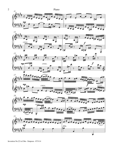 Invention No 22 In C Sharp Minor Page 2