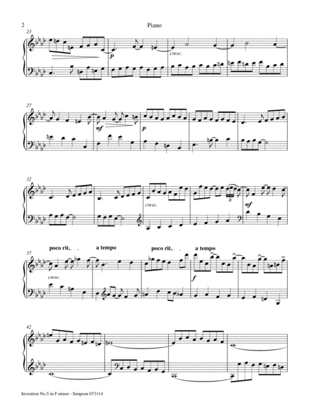 Invention No 5 In F Minor Page 2