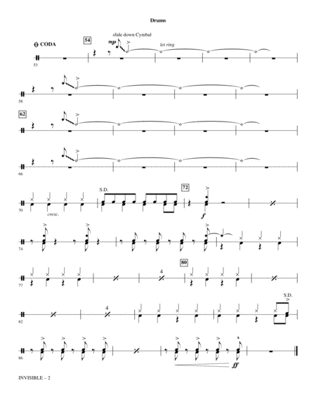 Invisible Arr Ed Lojeski Drums Page 2