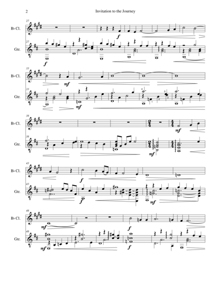 Invitation To The Journey For Clarinet And Guitar Page 2