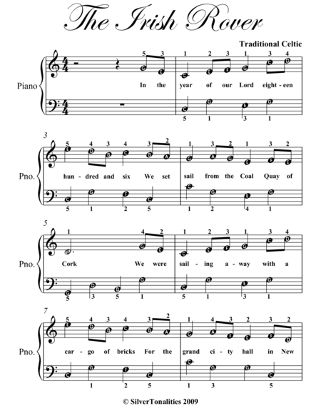 Irish Rover Easy Piano Sheet Music Page 2