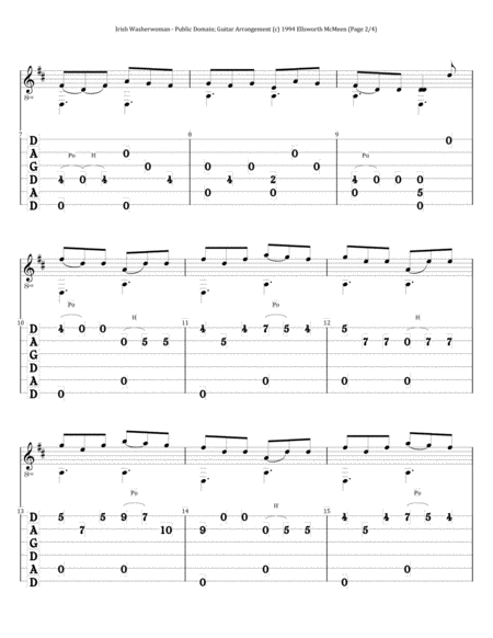 Irish Washerwoman For Fingerstyle Guitar Tuned Dadgad Page 2