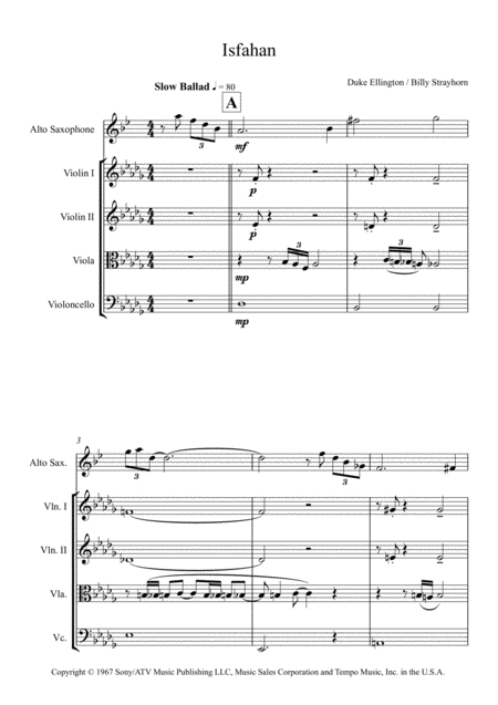 Isfahan For Alto Saxophone And String Quartet Page 2