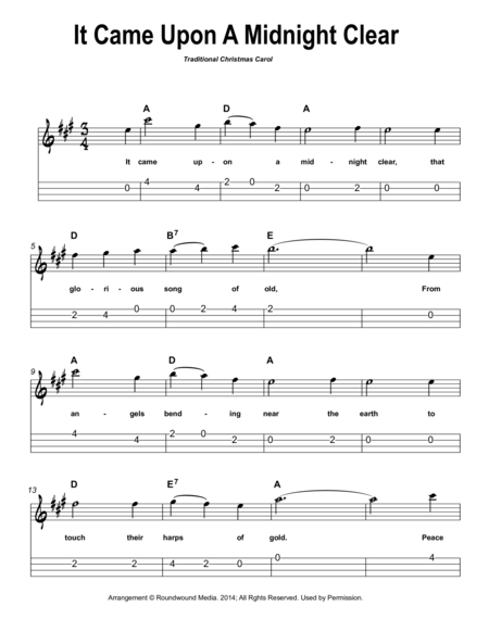 It Came Upon A Midnight Clear Beginner Ukulele W Tab Page 2
