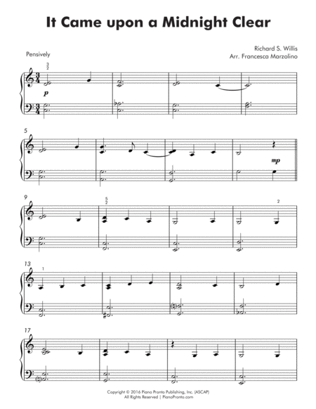 It Came Upon A Midnight Clear Easy Jazz Piano Page 2