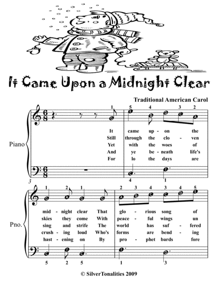 It Came Upon A Midnight Clear Easy Piano Sheet Music Tadpole Edition Page 2