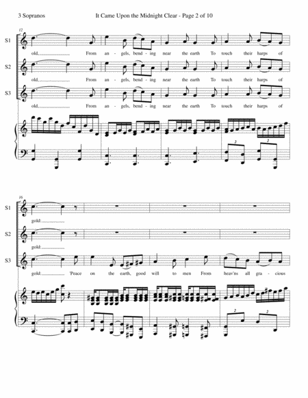 It Came Upon A Midnight Clear Soprano Trio Page 2