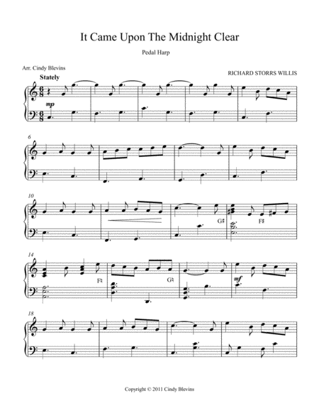 It Came Upon The Midnight Clear Arranged For Pedal Harp Page 2