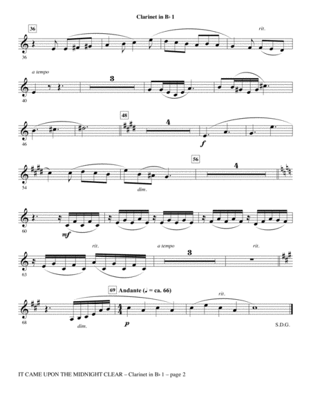 It Came Upon The Midnight Clear Bb Clarinet 1 Page 2