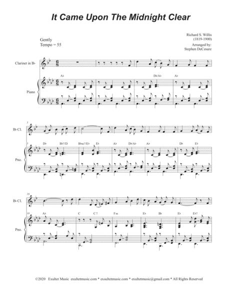 It Came Upon The Midnight Clear Bb Clarinet Solo And Piano Page 2