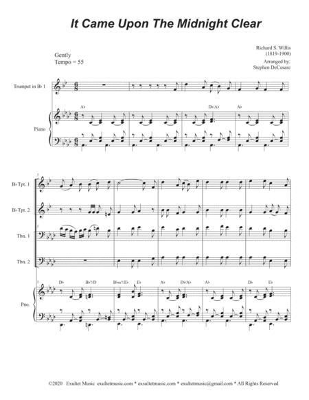 It Came Upon The Midnight Clear Brass Quartet And Piano Alternate Version Page 2