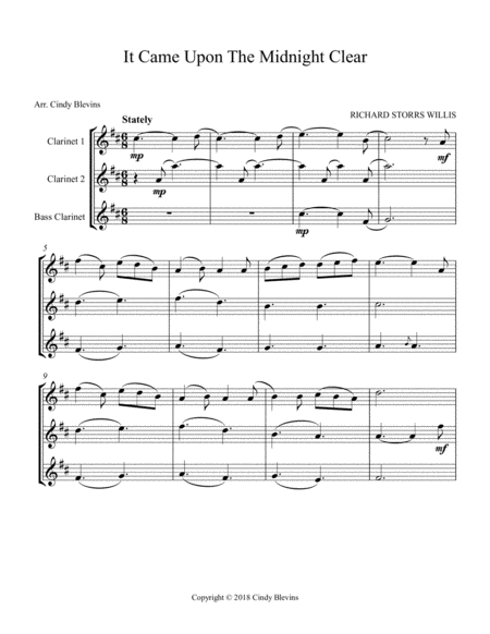 It Came Upon The Midnight Clear For Two Clarinets And Bass Clarinet Page 2