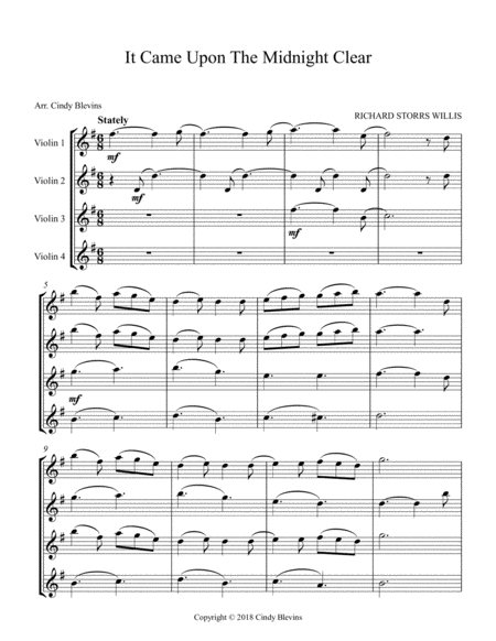 It Came Upon The Midnight Clear For Violin Quartet Page 2