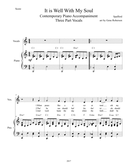 It Is Well With My Soul 3 Part Vocal Piano Page 2