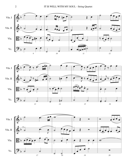 It Is Well With My Soul String Quartet Score And Parts Page 2