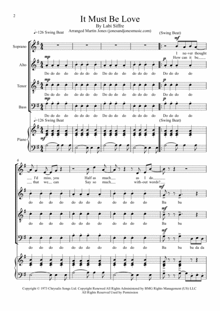 It Must Be Love Satb Choir And Piano Page 2
