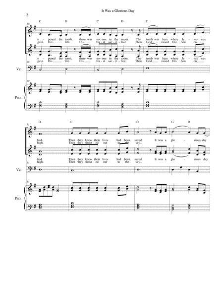 It Was A Glorious Day Easter Cello Vocal Trio And Piano Page 2