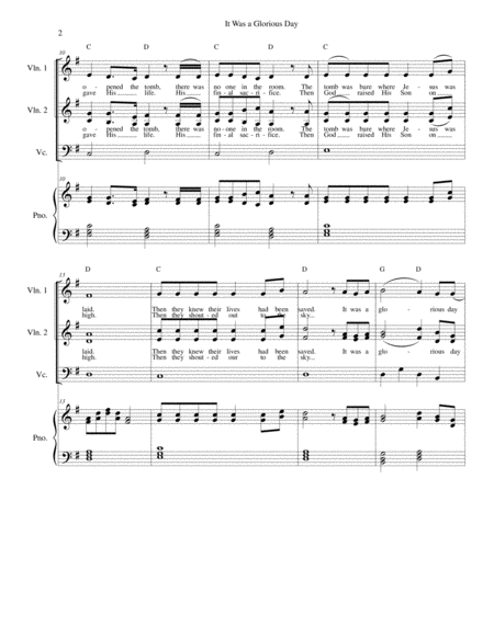 It Was A Glorious Day Easter Strings And Piano Page 2