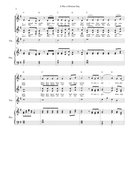 It Was A Glorious Day Easter Violin Vocal Trio And Piano Page 2