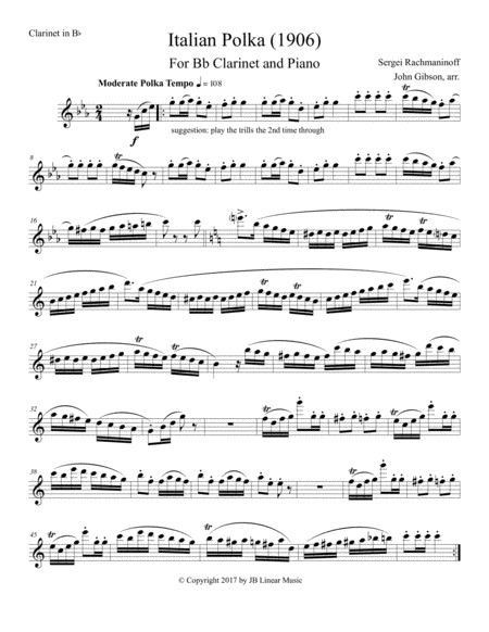 Italian Polka Set For Clarinet And Piano Page 2