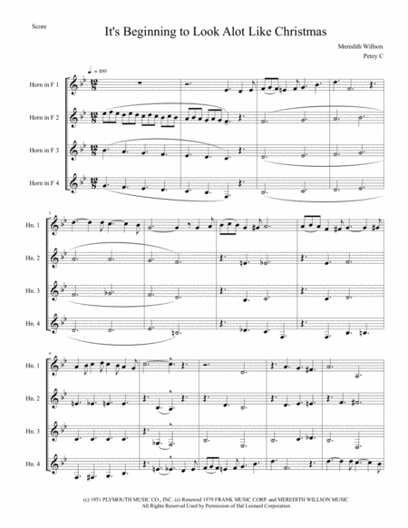 Its Beginning To Look Like Christmas For Horn Quartet Page 2