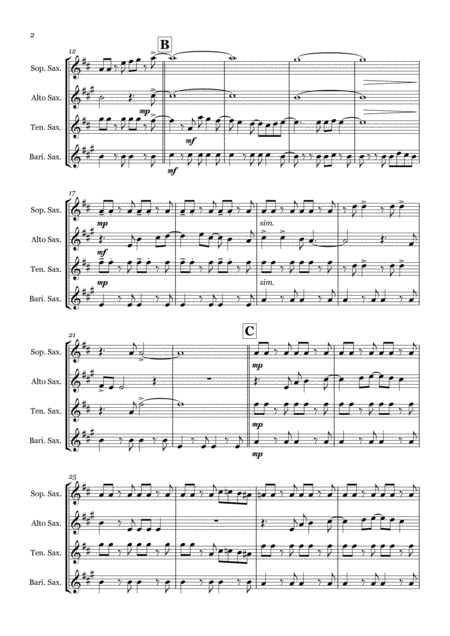 Its Not Unusual By Tom Jones Saxophone Quartet Satb Page 2