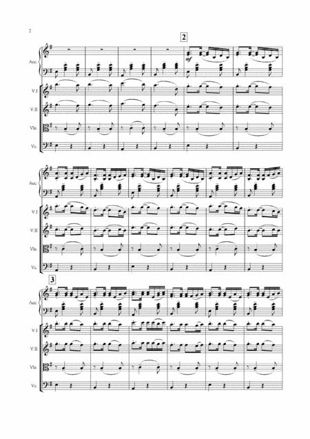 J Y Suis Jamais Alle For Accordion And String Quartet Page 2