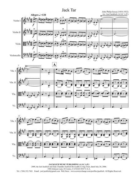 Jack Tar March For String Quartet Page 2