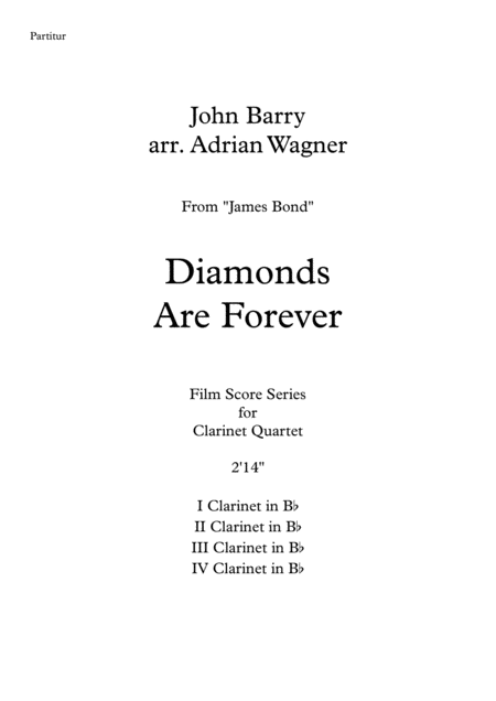 James Bond Diamonds Are Forever Clarinet Quartet Arr Adrian Wagner Page 2