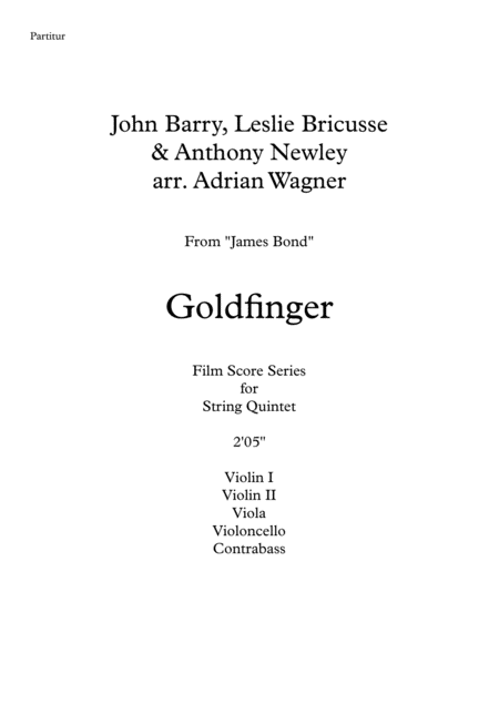 James Bond Goldfinger String Quintet Arr Adrian Wagner Page 2