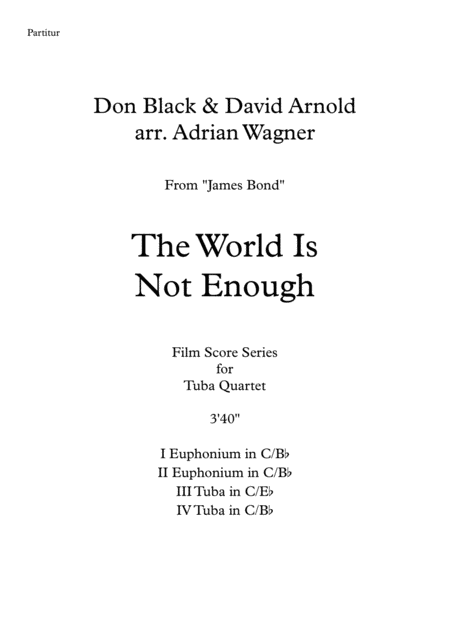 James Bond The World Is Not Enough David Arnold Tuba Quartet Arr Adrian Wagner Page 2