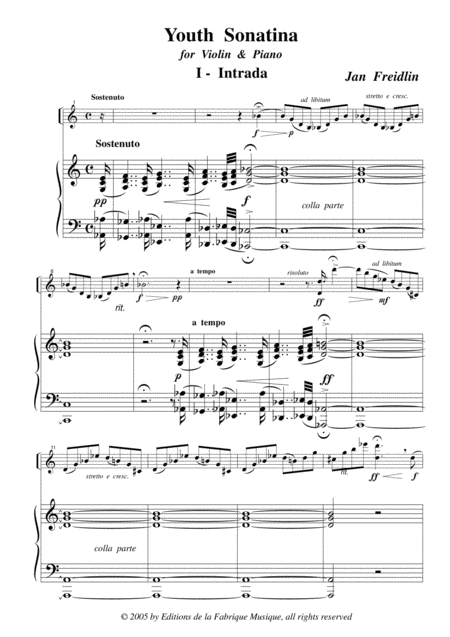 Jan Freidlin Youth Sonatina For Violin And Piano Page 2