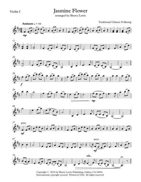 Jasmine Flower Traditional Chinese Folk Song String Duo For String Duo Page 2