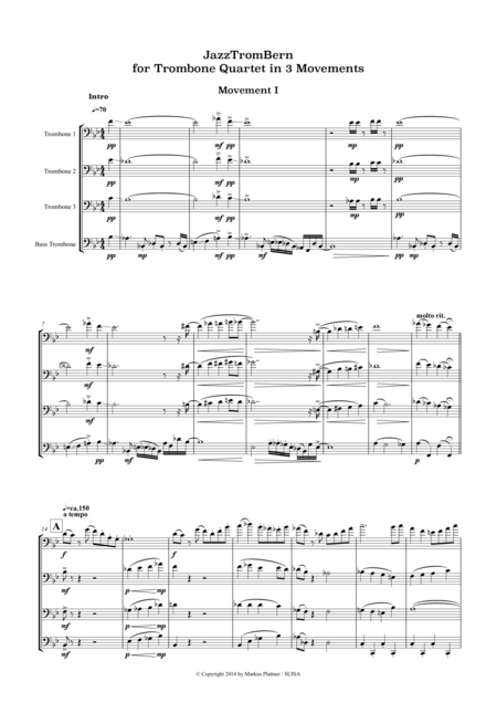Jazztrombern For Trombone Quartet Movement 1 Page 2