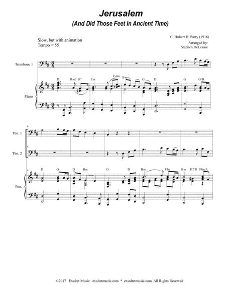 Jerusalem Trombone Duet Page 2