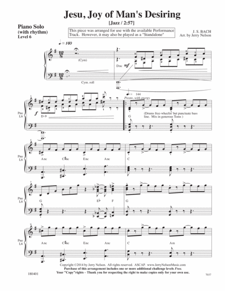 Jesu Joy Of Mans Desiring 2 For 1 Piano Arrangements Jazz Page 2