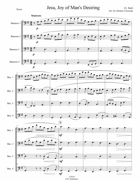 Jesu Joy Of Mans Desiring For Bassoon Quartet Page 2