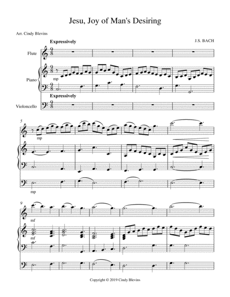 Jesu Joy Of Mans Desiring For Piano Flute And Cello Page 2