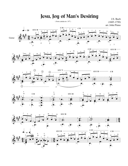 Jesu Joy Of Mans Desiring Solo Classical Guitar Page 2