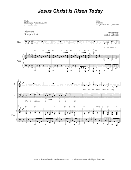 Jesus Christ Is Risen Today Duet For Tenor And Bass Solo Page 2