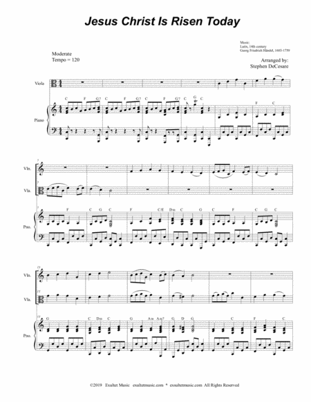 Jesus Christ Is Risen Today Duet For Violin And Viola Alternate Version Page 2